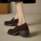 Damen elegante Slipper mit breitem Blockabsatz R&B
