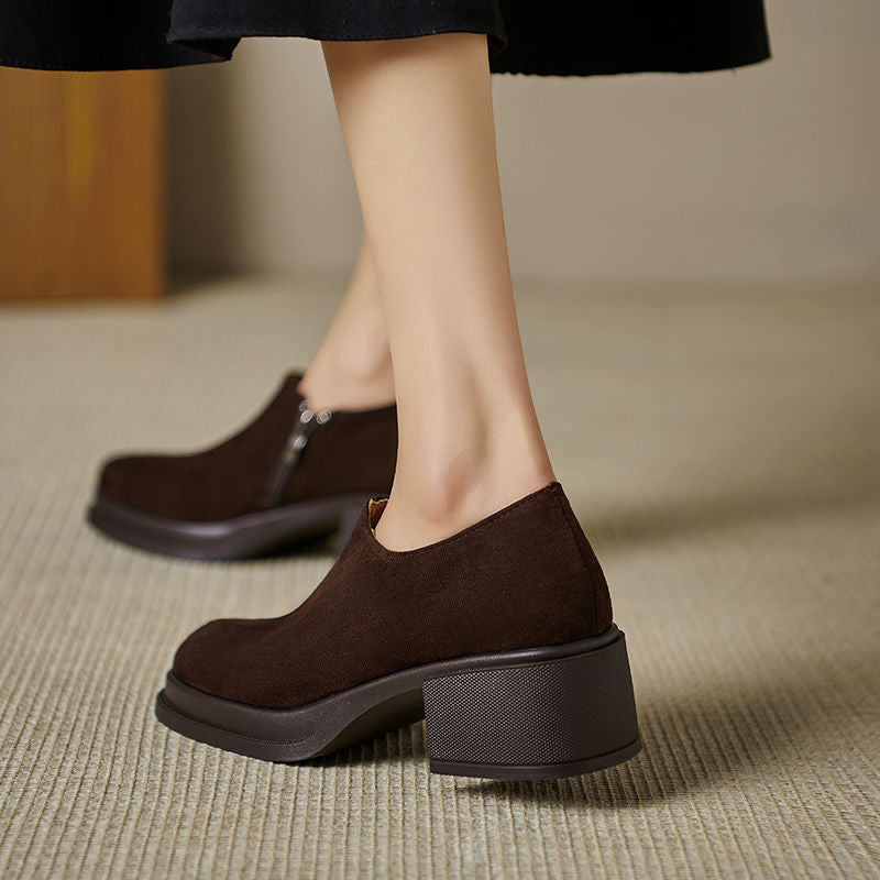 Damen elegante Slipper mit breitem Blockabsatz R&B