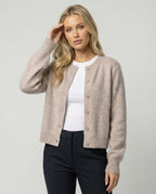 Eleganter Damen Strickcardigan aus weichem gR&Bürstetem Kaschmir für den Herbst