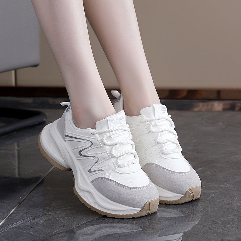 Damen modische Chunky Sneakers mit atmungsaktiver Oberfläche und stabiler Profilsohle R&B