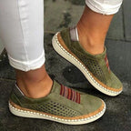 Damen Atmungsaktive Slip-On Sneakers mit geflochtenem Design und ergonomischer Sohle R&B