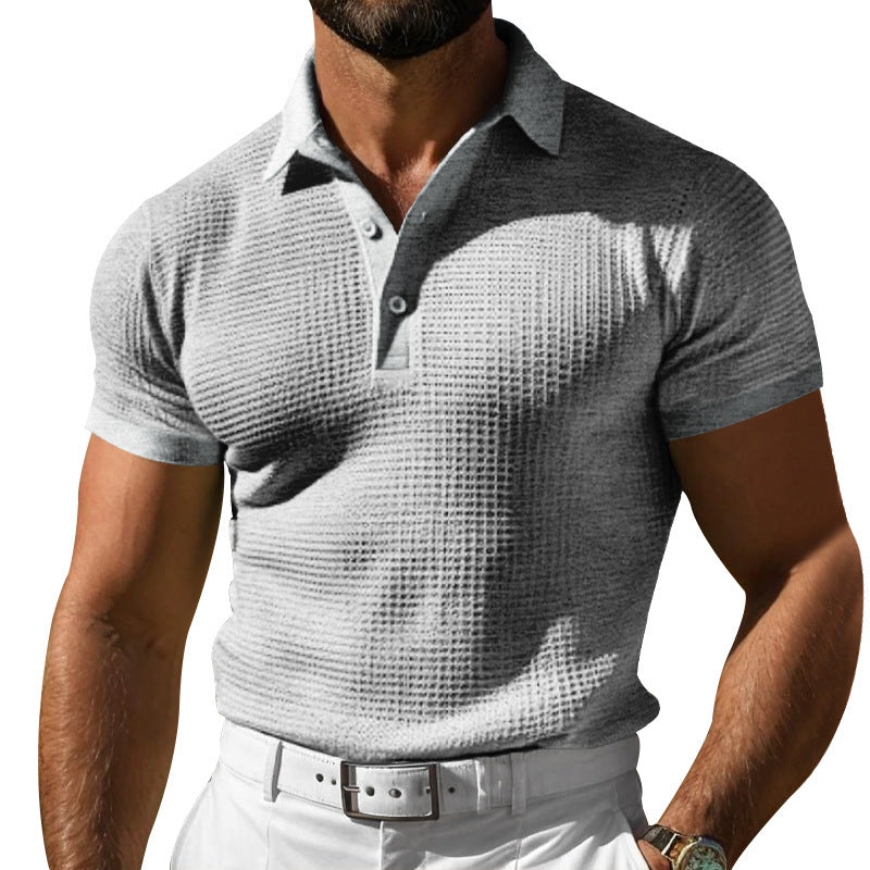 Herren nan strukturiertes Poloshirt mit Waffelpiqué und tailliertem Schnitt R&B