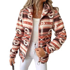 Damen Fleecejacke mit geometrischem Muster und hochwertiger Verarbeitung R&B
