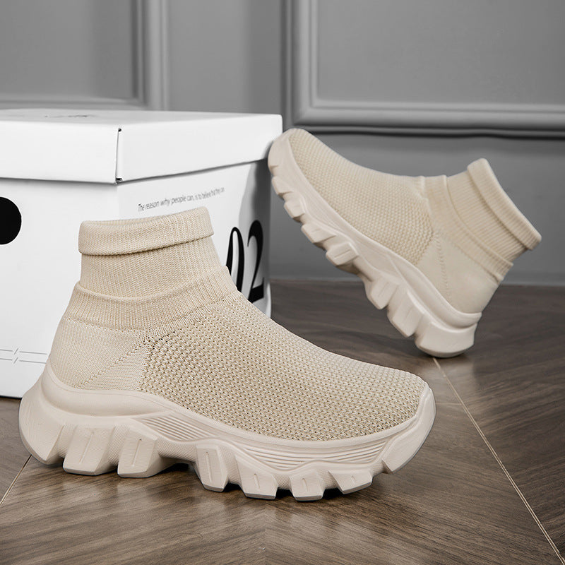 Damen Atmungsaktive Slip-On Sneakers mit luftdurchlässiger Strick-Oberfläche und flexibler Sohle