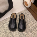 Damen gemütliche Fleece-Clogs mit rutschfester Sohle sowie weichem Kunstfell-Innenfutter R&B