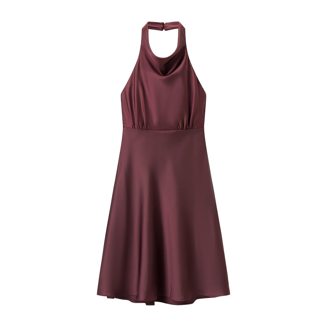 Damen Halterkleid mit schwingendem Rock und elegantem, fließendem Schnitt R&B