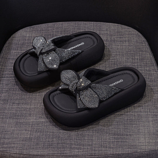 Damen Komfortable Plattform-Sandalen mit schickem Schleifen-Detail R&B