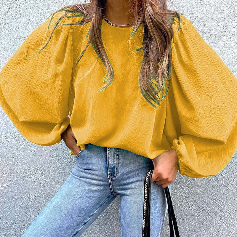 Damen Elegante Bluse mit Puffärmeln
