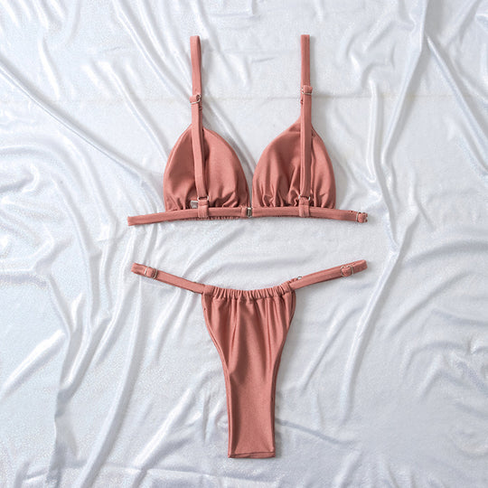 Damen Triangel-Bikini Set mit rüschendetails R&B