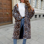 Damen Oversized Kunstpelzmantel mit Schlangenmotiv R&B