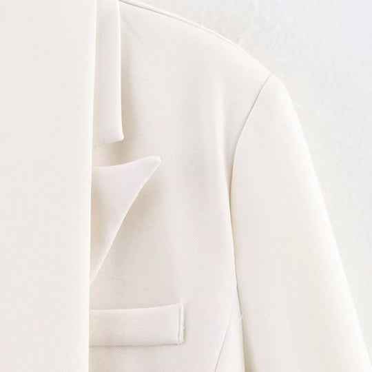 Damen eleganter Blazer mit abnehmbarem Halstuch R&B