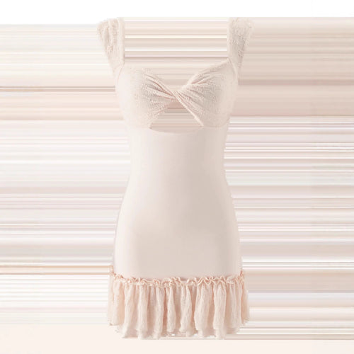 Damen Minikleid mit figurbetontem Schnitt und Rüschensaum R&B