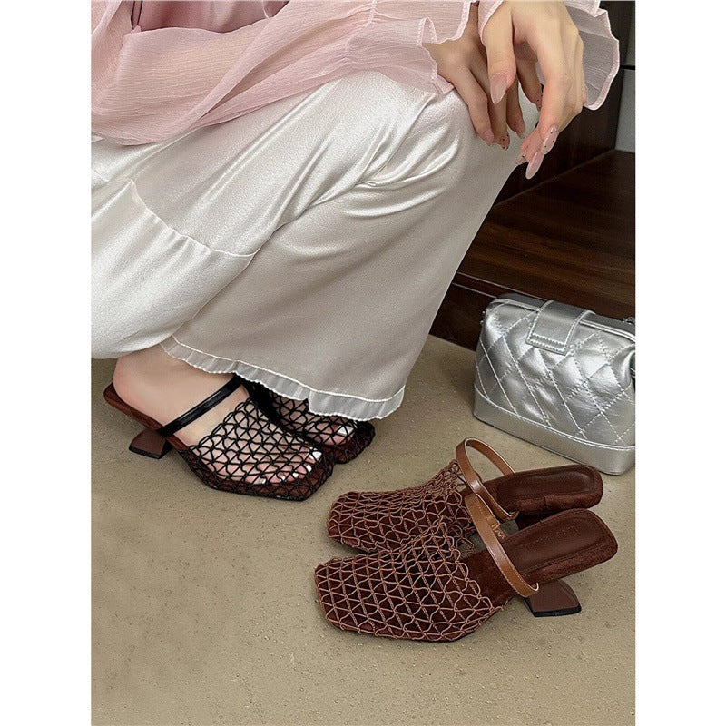 Damen Mules mit modernem Netzdesign R&B