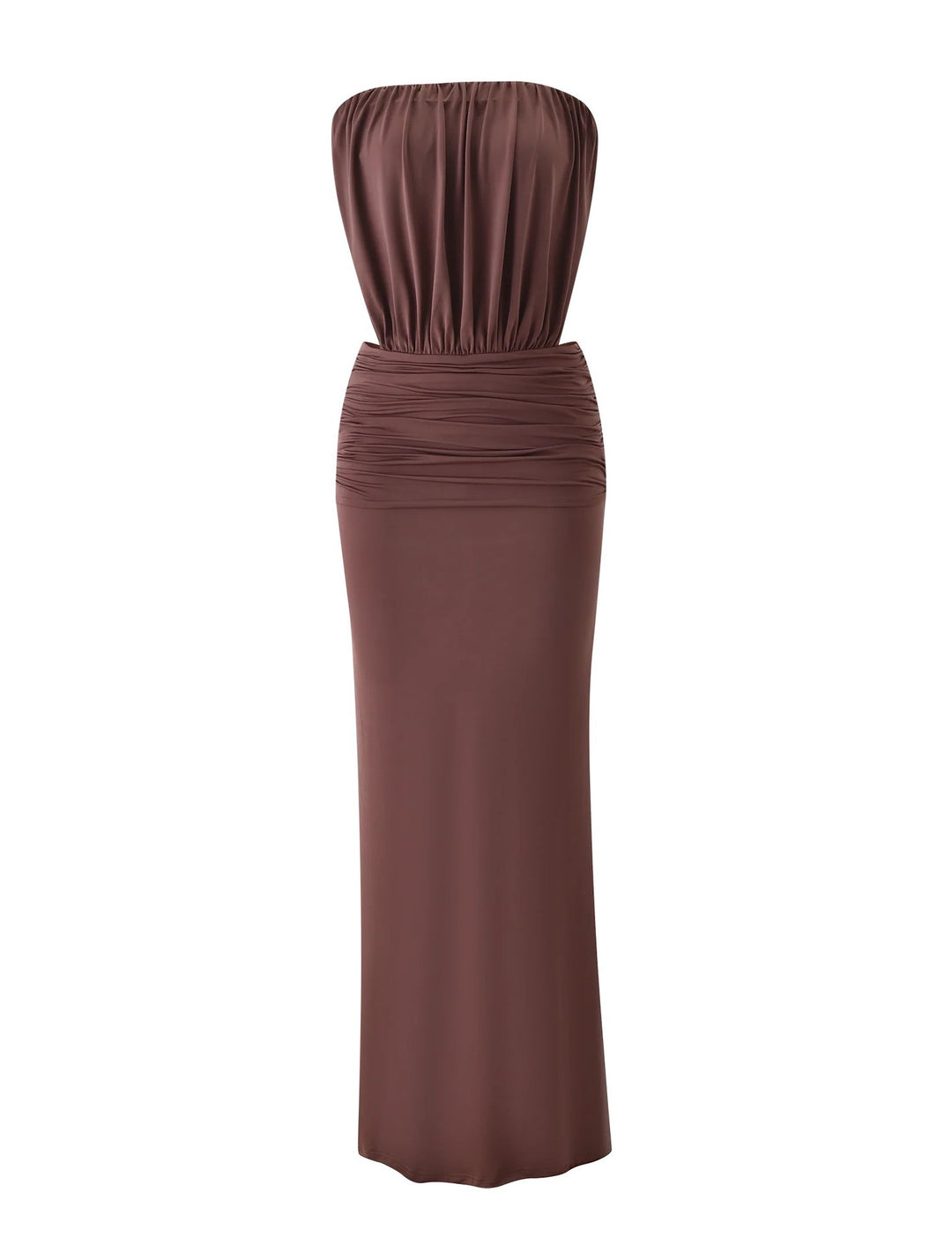 Damen Langes, figurbetontes Maxikleid mit gerafftem Oberteil R&B