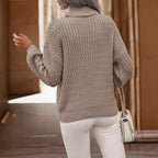 Damen Rollkragenpullover mit strukturiertem Muster und lässiger Passform R&B