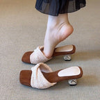 Damen modische Clogs mit geflochtenem Design und bequemer Sohle R&B
