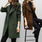 Damen Eleganter Wollmantel mit doppelter Knopfleiste R&B