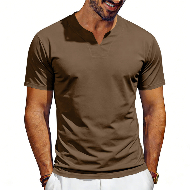 Herren nan V-Ausschnitt-Sportshirt mit ergonomischen Formnähten und elastischem Jersey R&B