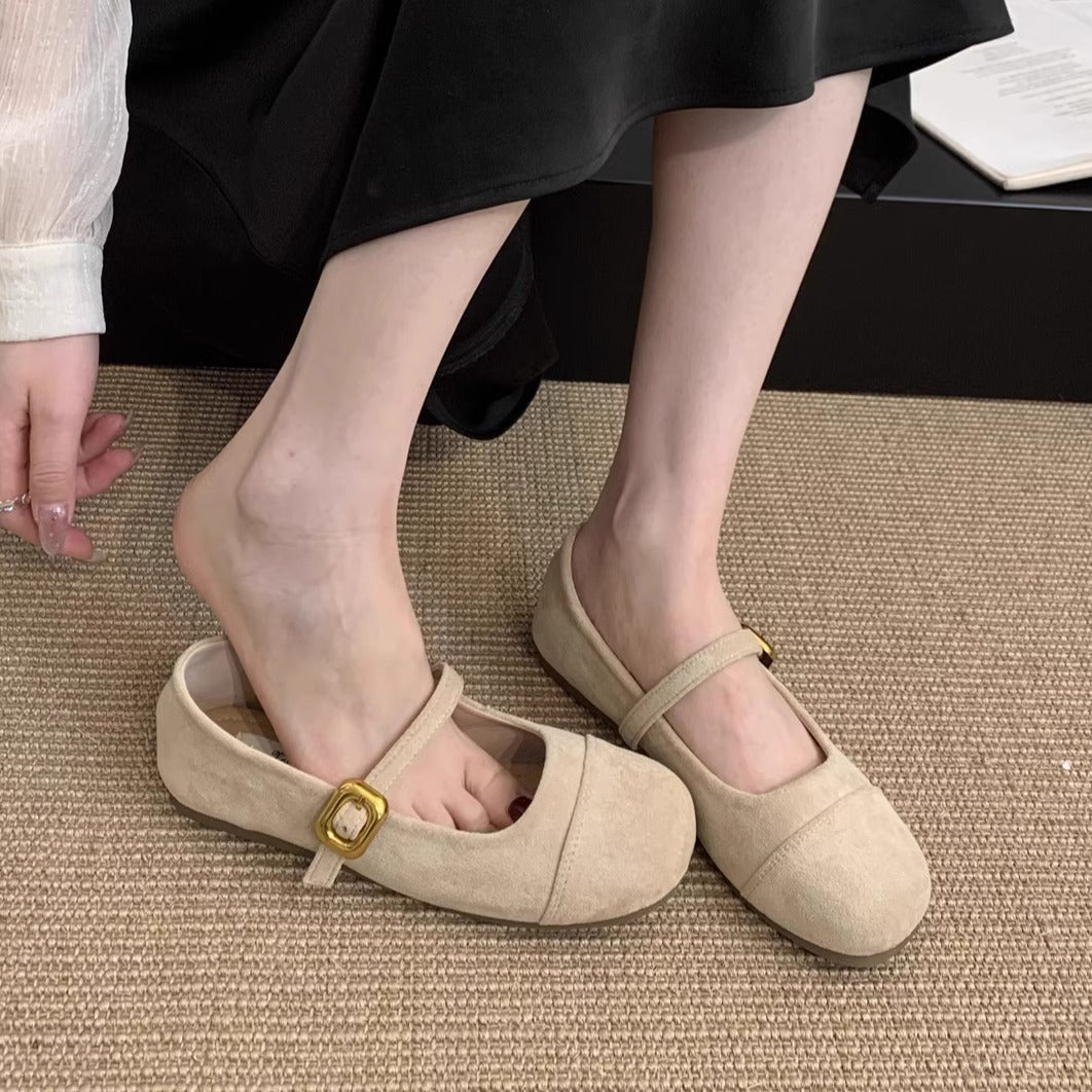 Damen Ballerinas mit verstellbarem Riemen und weichem Innenfutter R&B