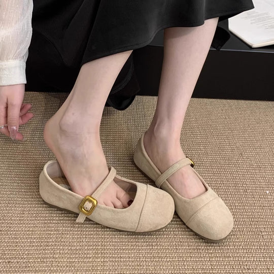Damen Ballerinas mit verstellbarem Riemen und weichem Innenfutter R&B