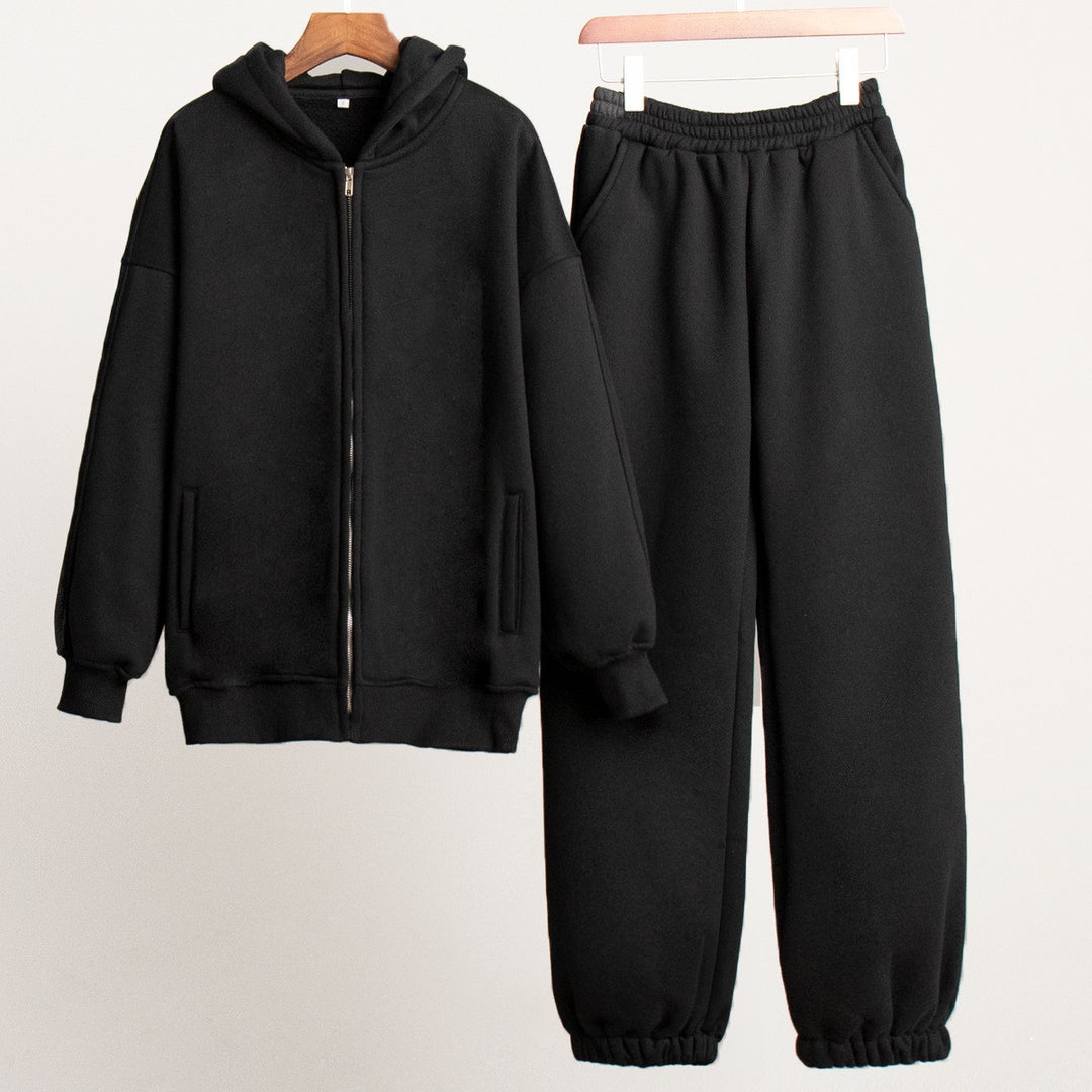 Damen Bequemes Freizeit-Set mit Kapuze und elastischem Bund R&B
