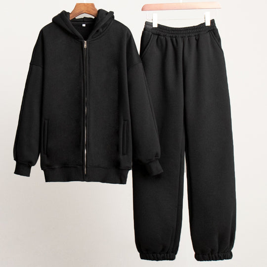 Damen Bequemes Freizeit-Set mit Kapuze und elastischem Bund R&B