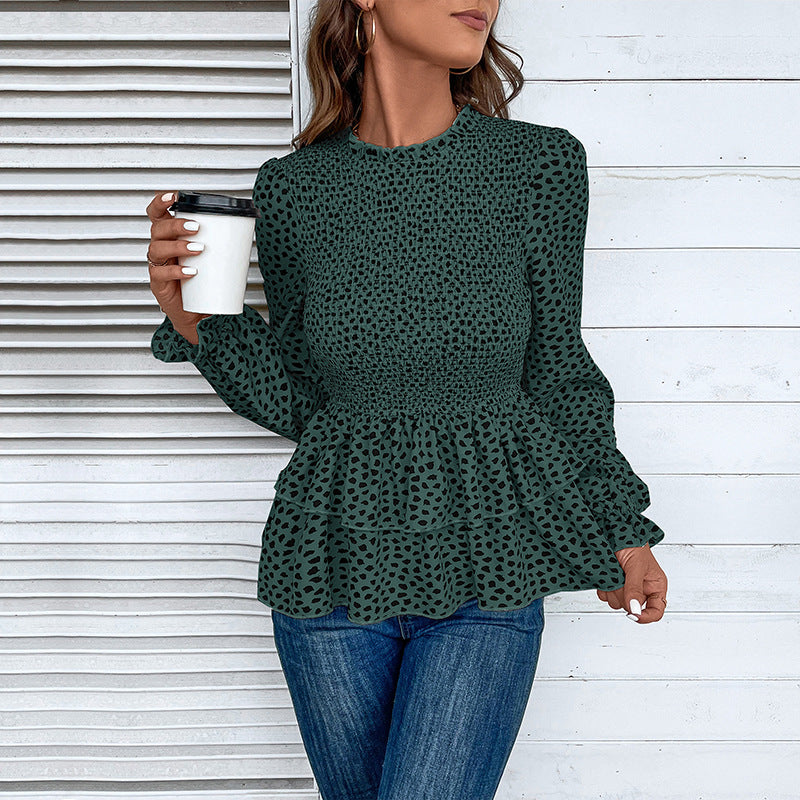 Damen Bluse mit Rüschendetails und eleganter Smocking-Partie R&B