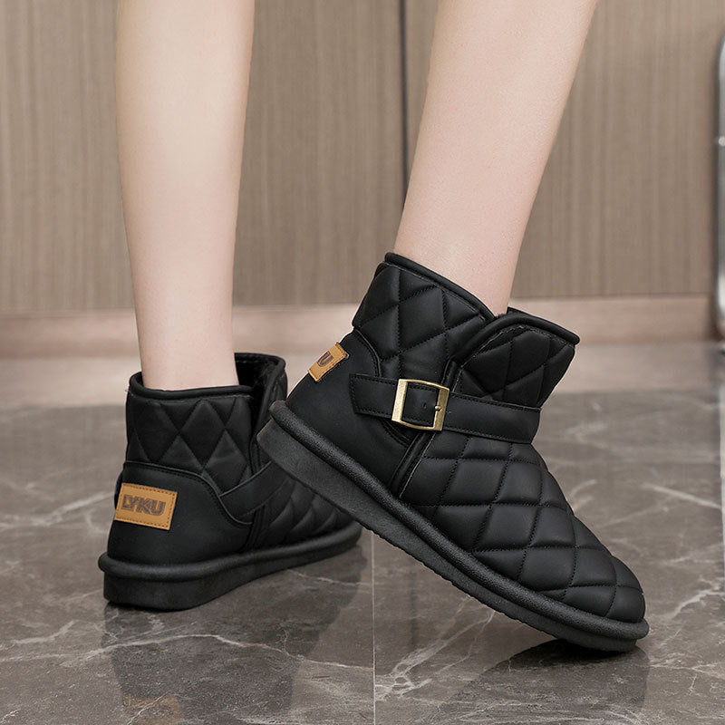 Damen modische warme Winterstiefel mit hochwertiger Isolierung und praktischem Klettverschluss R&B