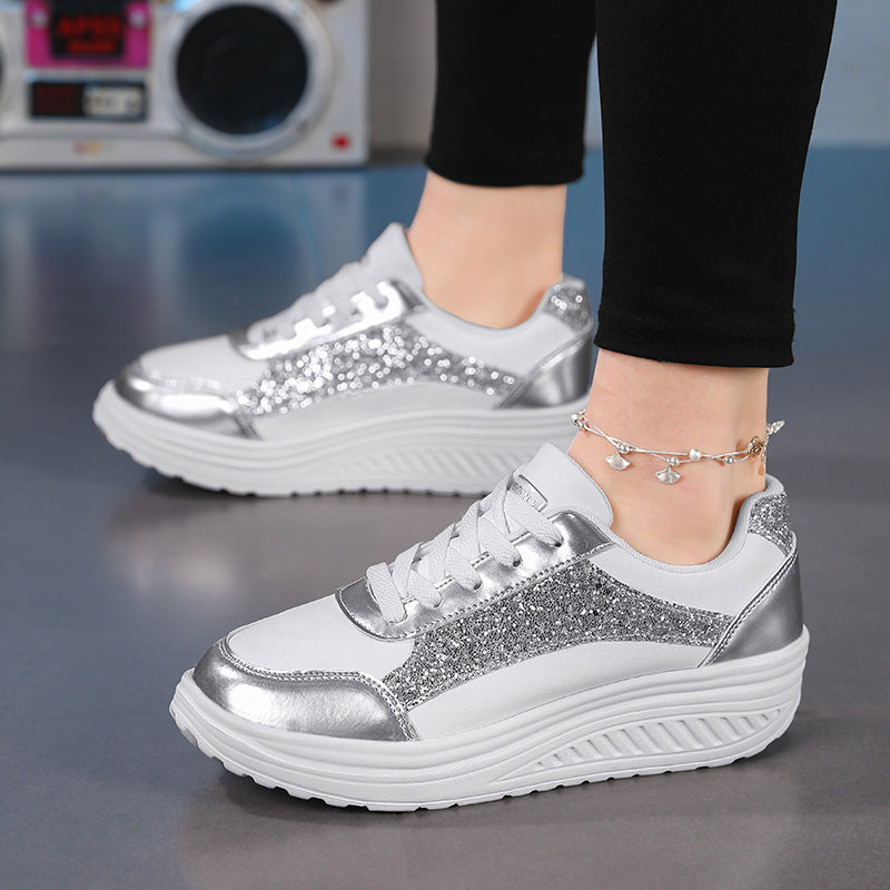 Damen Glitzernde Sneakers mit dämpfender Sohle