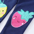 Mädchen Leggings mit fröhlichen Obst-Applikationen R&B