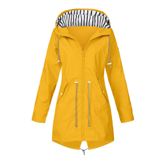 Damen wasserabweisende Freizeitjacke mit verstellbarem Kapuzenkragen und funktionalen Taschen R&B