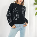 R&B | Verspielter Strickpullover Mit Katzenmuster