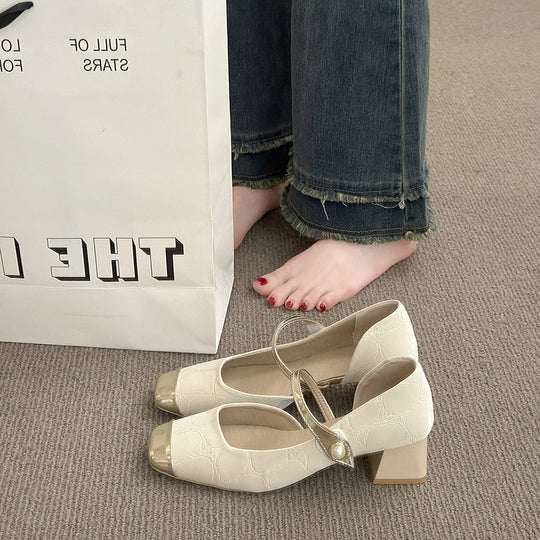 Damen elegante Sling-Ballerinas mit hochwertigem Riemen und glänzendem Zehenbereich R&B