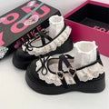 Damen Plattform-Sandalen mit verspieltem Spitzendetail und elegantem Riemenverschluss R&B