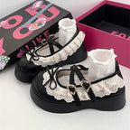 Damen Plattform-Sandalen mit verspieltem Spitzendetail und elegantem Riemenverschluss R&B