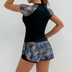 Damen Sportlicher Rashguard mit Shorts R&B
