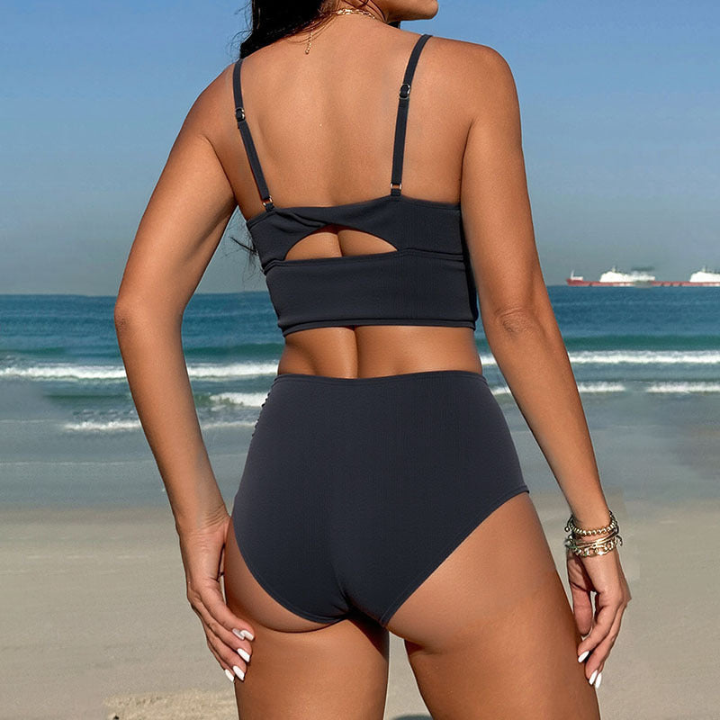 Damen Hochgeschnittener Bikini mit raffinierter Raffung R&B