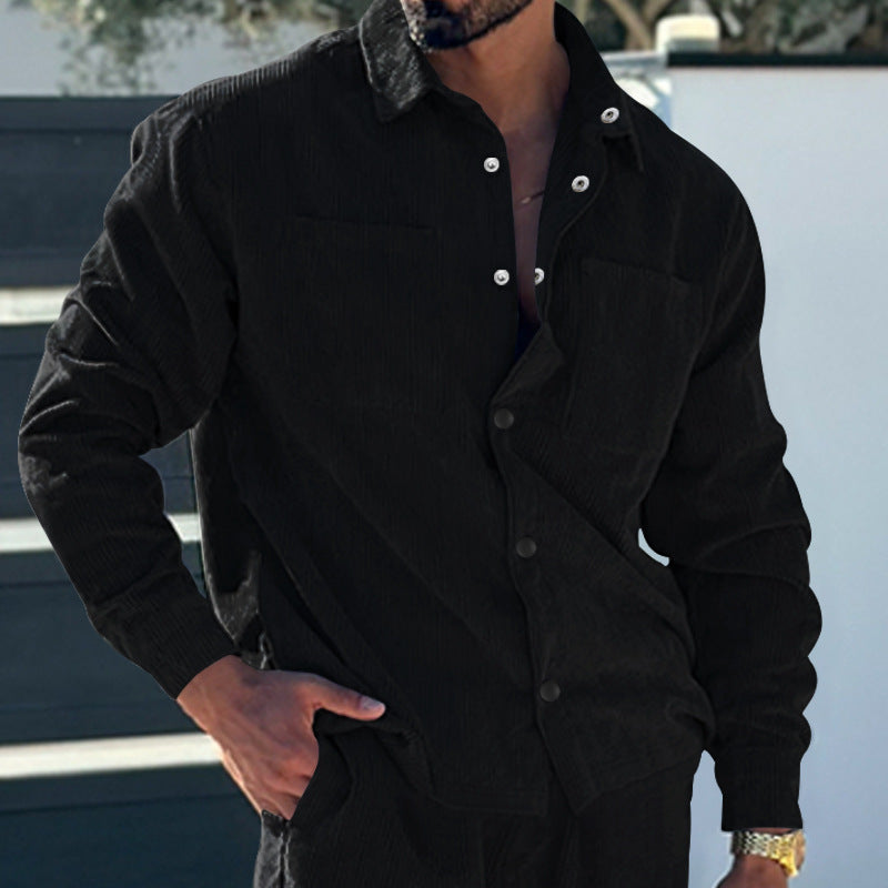 Herren Fleecejacke mit strukturiertem Design und praktischen Taschen R&B