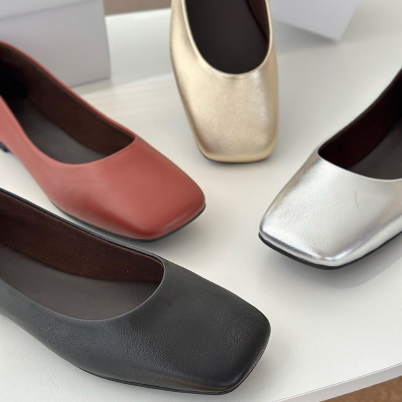 Damen Ballerinas mit elegantem Quadrat-Fußbett
