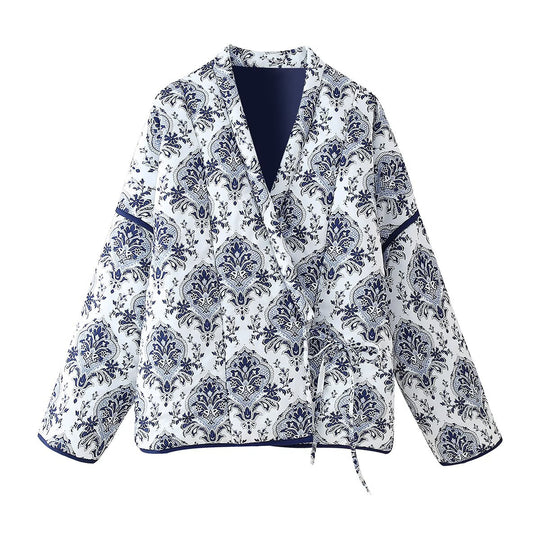 Damen Steppjacke mit floralem Design und modernem Schnitt R&B