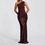 Damen Elegantes One-Shoulder Maxikleid mit raffinierten Drapierungsdetails