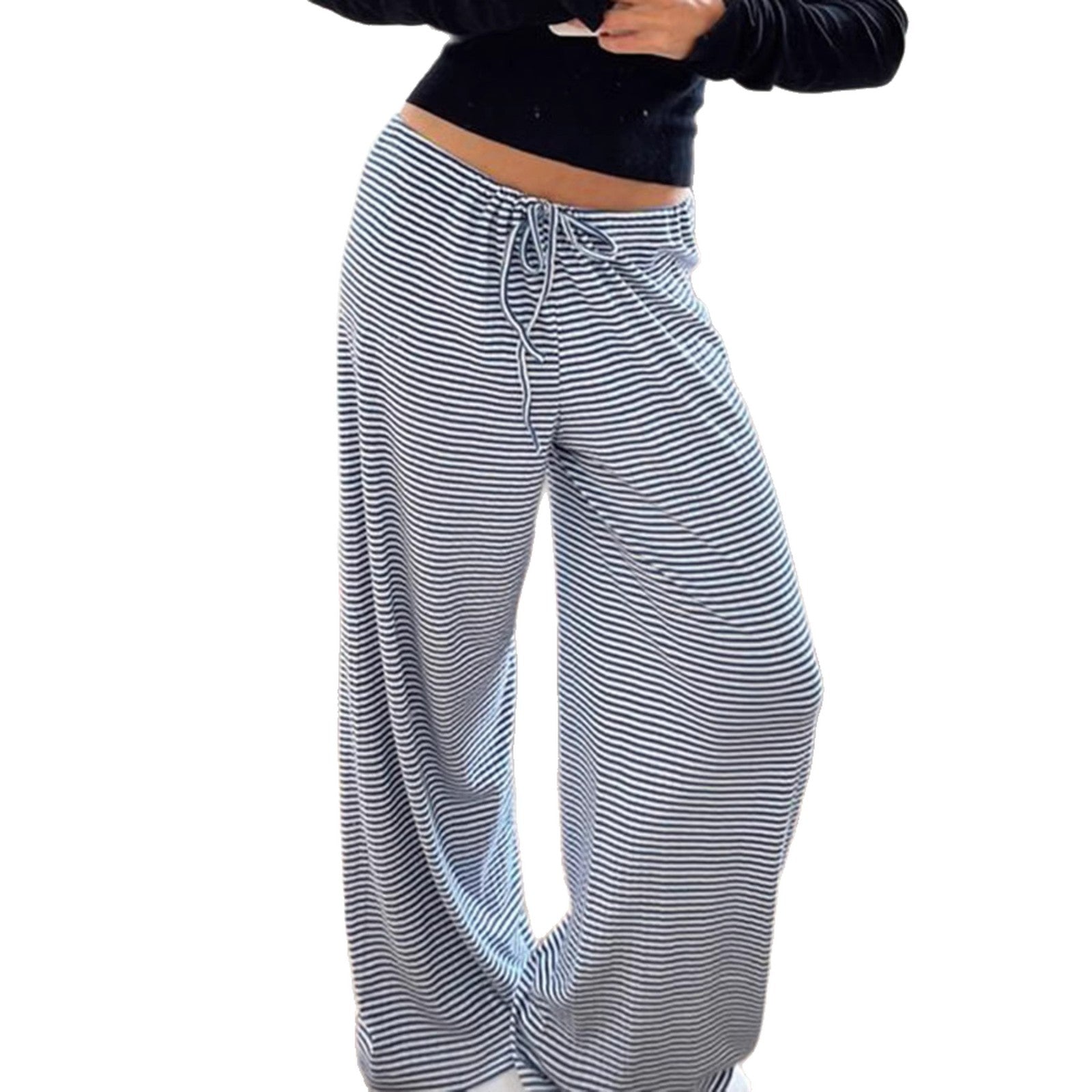 Damen Lässige Lounge-Hosen mit elastischem Bund und feinem Streifenmuster R&B