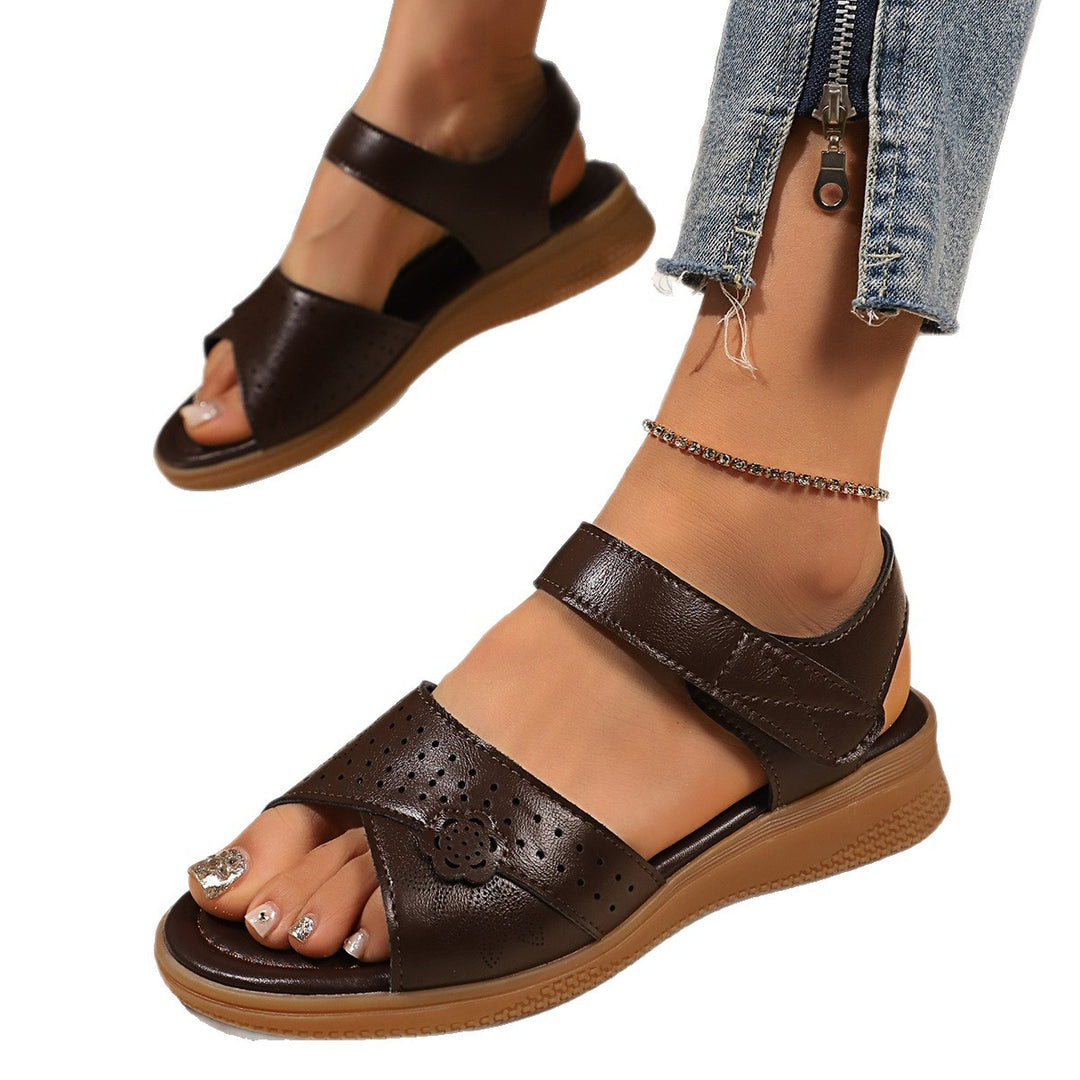Damen komfortable Sandalen mit dekorativen Riemen und atmungsaktivem Design R&B