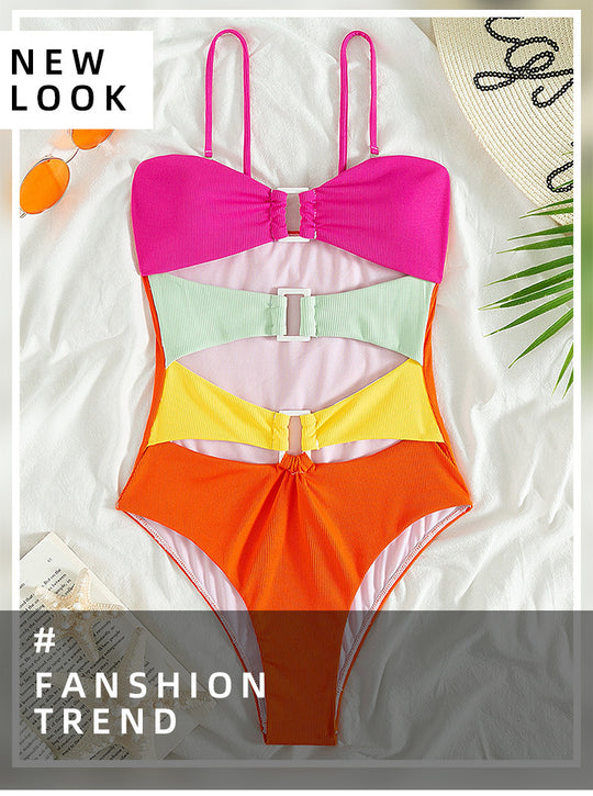 Damen Trendy Cut-Out Badeanzug R&B