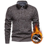 Herren Strickpullover mit halbem Reißverschluss und modischem Strukturdesign R&B