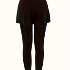 Damen Leggings mit rockähnlicher Einlage und hohem Bund R&B