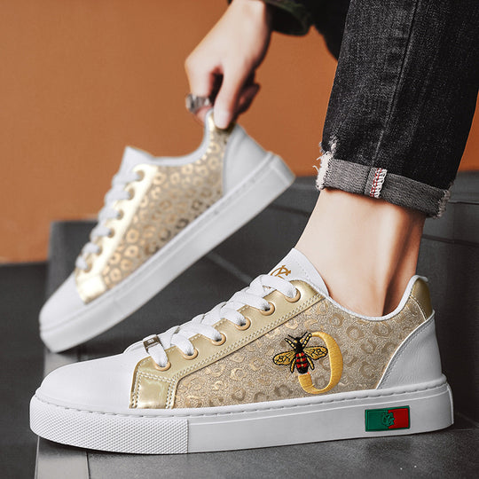 Damen Sneaker mit hochwertigem, verziertem Obermaterial und seitlichem Bienenmotiv R&B