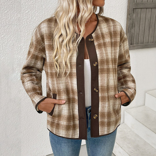 Damen Kariertes Overshirt R&B