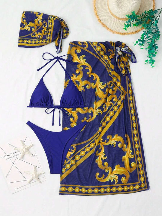 Damen Sarong mit kunstvollem Goldmuster R&B