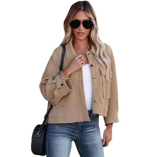 Damen gemütliche Waffle-Jacke R&B